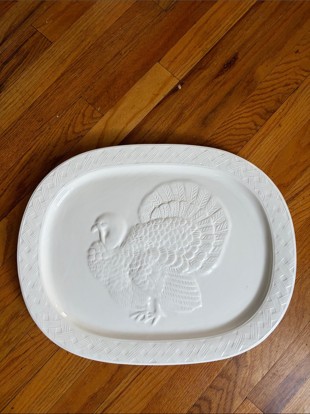 Martha Stewart French Cupboard Turkey Platter 18.25" Porcelain Thanksgiving